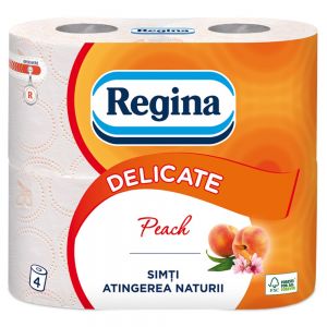 Hartie  Igienica Regina Delicate piersica  3 straturi, 4 role OTI
