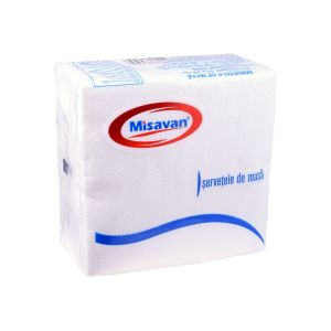 Servetele albe Misavan  25x25 cm 100/set